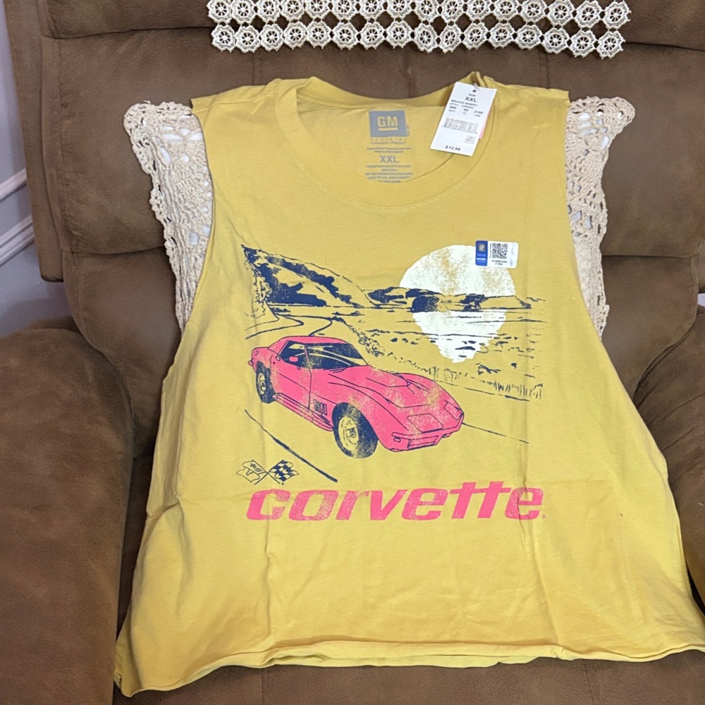 Yellow Corvette Graphic Tank Top